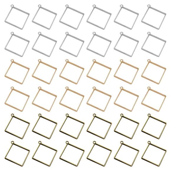 Jewelry - 5404 60pcs Open Bezels for Jewelry Making - Open Back Bezel Pendants &